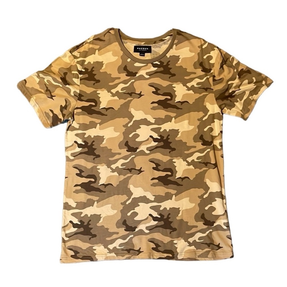 NWT PacSun Brown Camouflage Crewneck T-Shirt